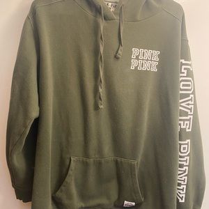 COPY - Olive green PINK hoodie